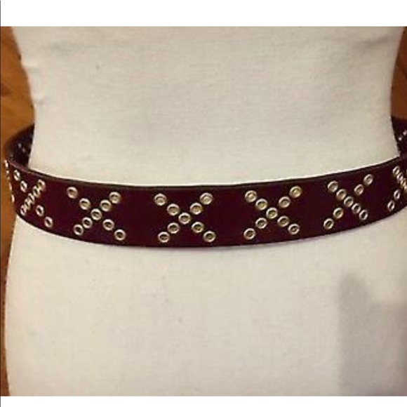 New REBECCA MINKOFF Burgundy LEATHER Buckle BELT size S - Picture 4 of 8